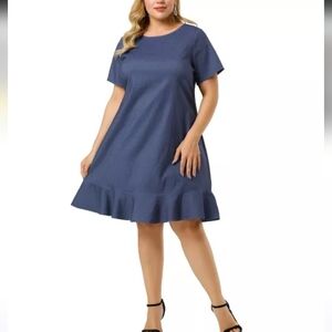 Agnes Orinda Chambray Denim Dress NWT Sz. 3X